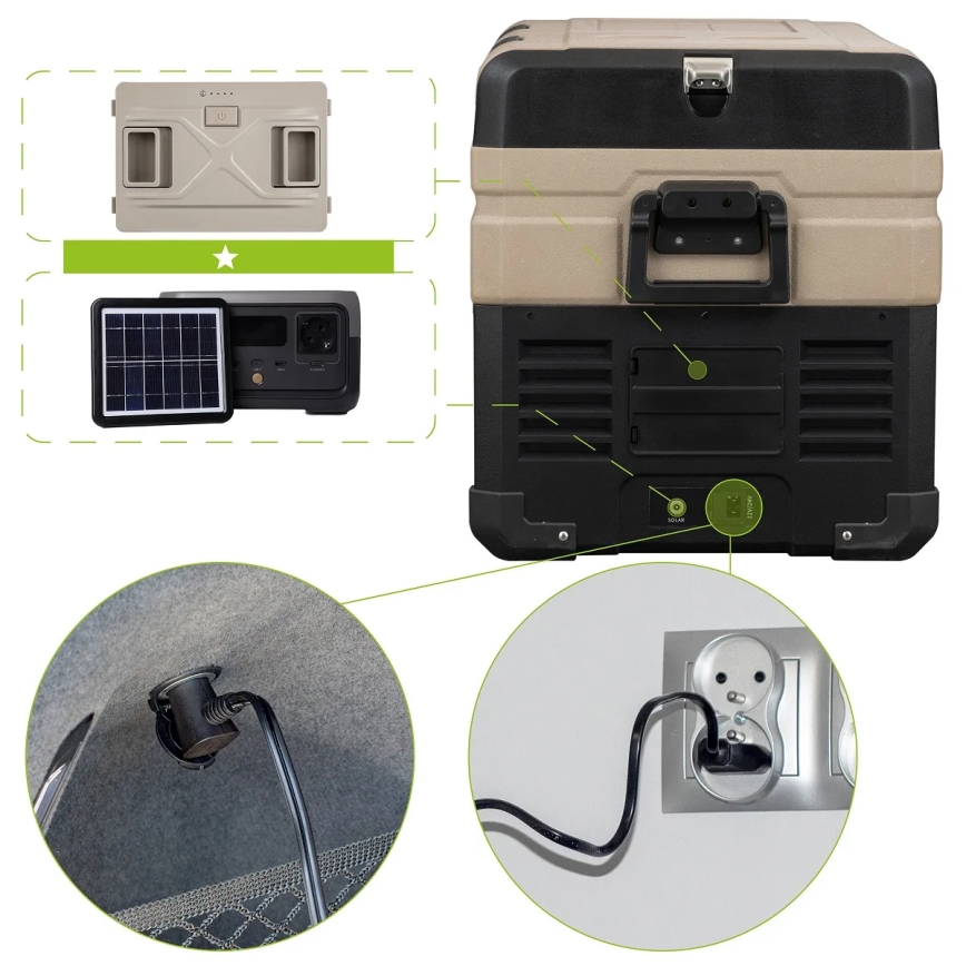 Reise-Kühlbox mit LCD-Anzeige 39 l 230V/12V/24V braun