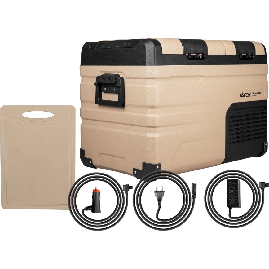 Reise-Kühlbox mit LCD-Anzeige 39 l 230V/12V/24V braun