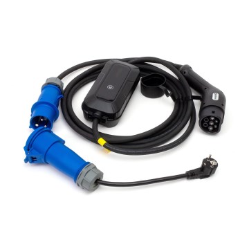 Reiseladestation für Elektroautos EV/PHEV AC Typ 2 32A/230V 7,4kW IP55 5m + Adapter 230V 3,7kW + Tasche