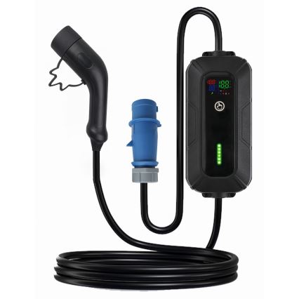Reiseladestation für Elektroautos EV/PHEV AC Typ 2 32A/230V 7,4kW IP55 5m + Adapter 230V 3,7kW + Tasche