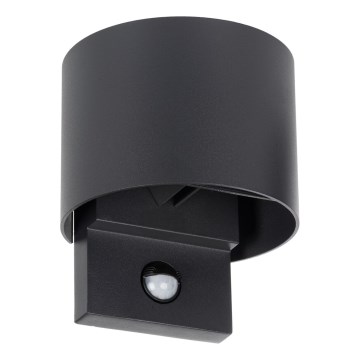 REKA LED-Außenwandleuchte mit Bewegungs- und Dämmerungssensor, LED/7W/230V, IP54, anthrazit, rund