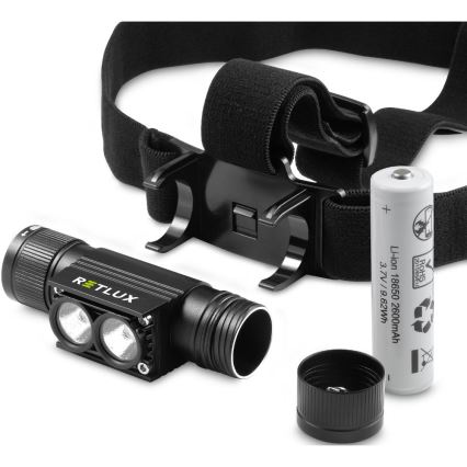 Aufladbare LED-Aluminium-Stirnlampe LED/2600 mAh IP66
