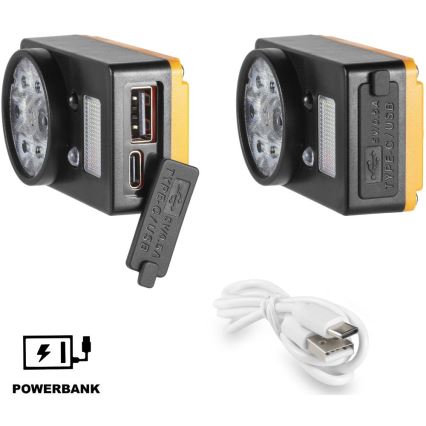 Wiederaufladbare LED-Stirnlampe mit Sensor und Powerbank-Funktion LED/1200 mAh IP44 schwarz