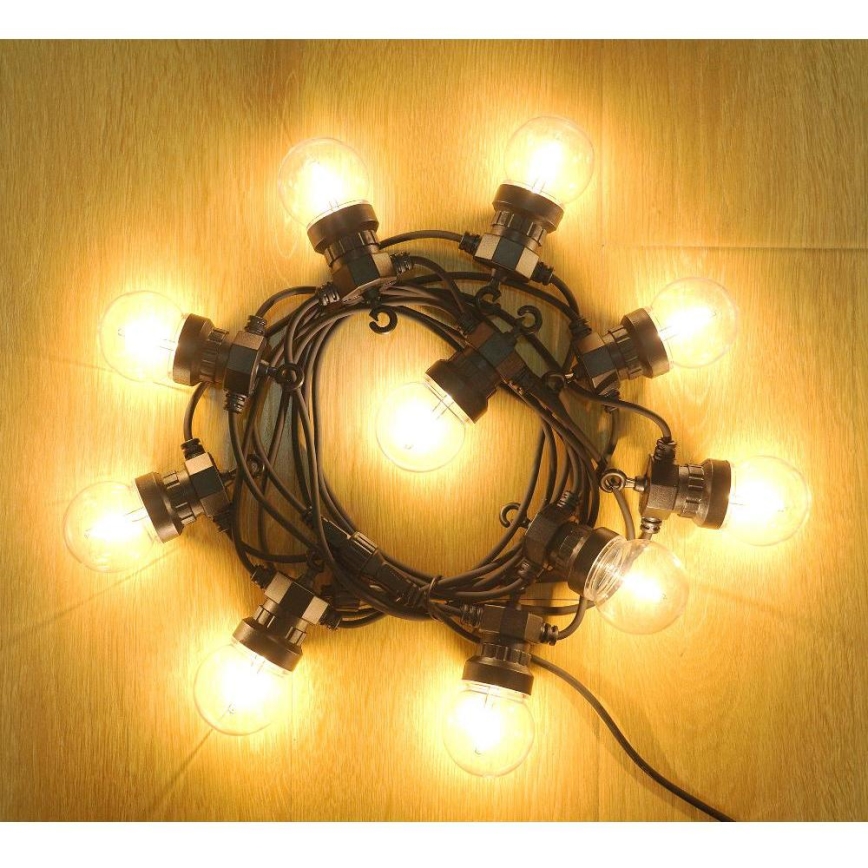 Dekorative LED-Outdoor-Lichterkette GARLAND G45 10xE27/230V 8m IP44 warmweiβ