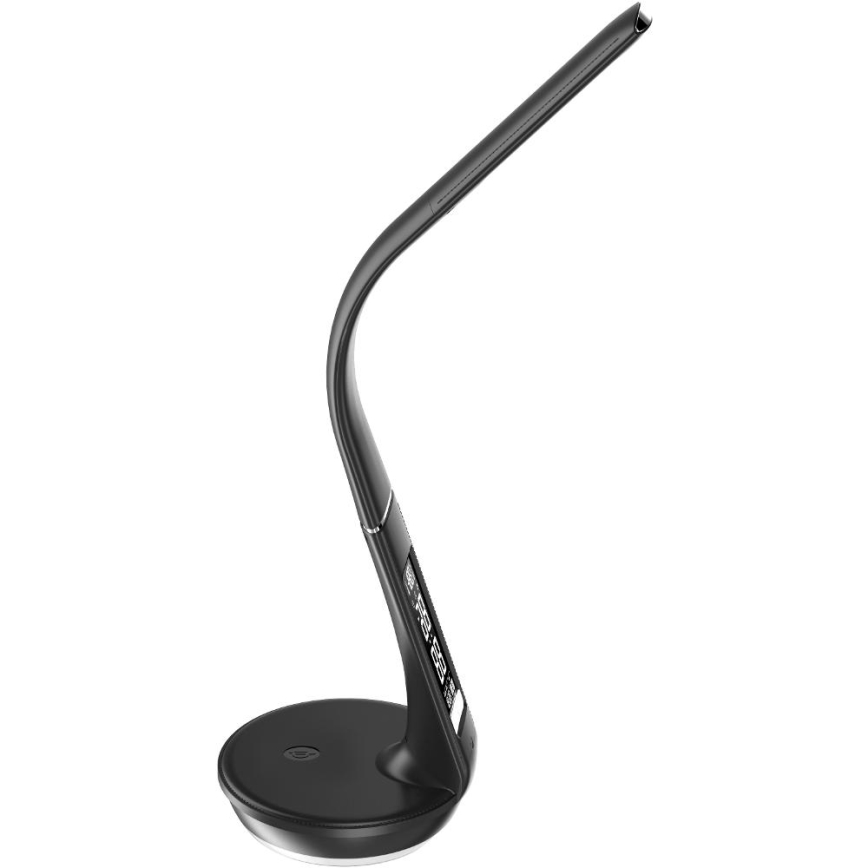 Dimmbare LED-Tischleuchte mit kabelloser Qi-Aufladung 5W und Anzeige LED/6W/230V/1xCR2032 3000/4000/6000K schwarz