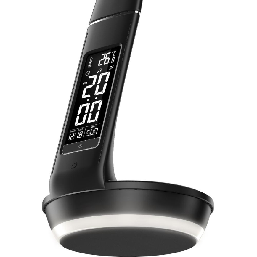 Dimmbare LED-Tischleuchte mit kabelloser Qi-Aufladung 5W und Anzeige LED/6W/230V/1xCR2032 3000/4000/6000K schwarz