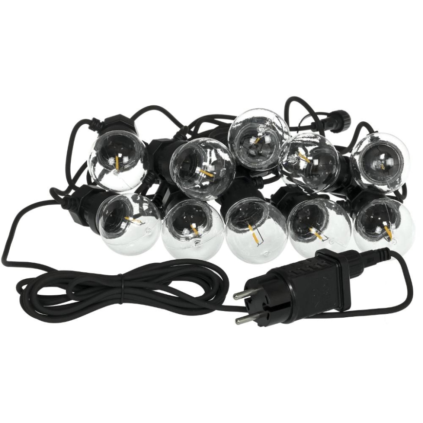 LED-Außen-Dekor-Lichterkette GIRLANDA G45 10xE27/230V 8m IP44 warmweiß