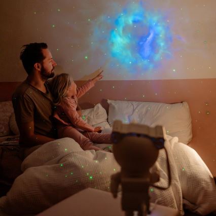 Retlux - LED-Kinderprojektor 230V Astronaut 23,3 cm + Fernbedienung