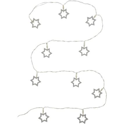 LED-Deko-Lichterkette 10xLED/2xAA 1,8m warmweiß