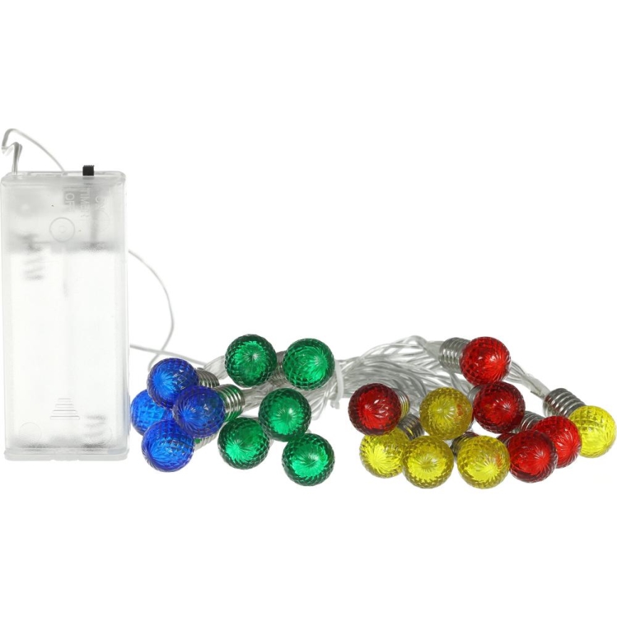 LED-Lichterkette 20xLED/2xAA/warmweiß 1,8m Birnen