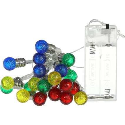 LED-Lichterkette 20xLED/2xAA/warmweiß 1,8m Birnen