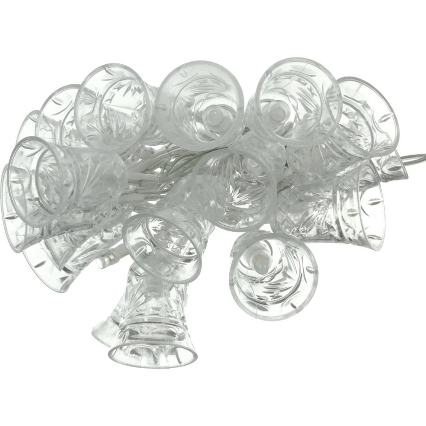 LED-Lichterkette mit 20 LEDs, batteriebetrieben (3× AA), warmweiß, 2,2 m, Glöckchen