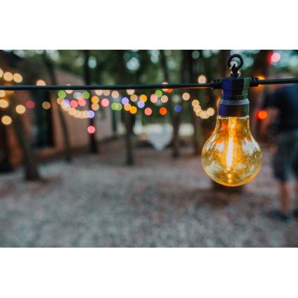 LED Outdoor Deko-Kette 10xA60 7,5m IP44 multicolor