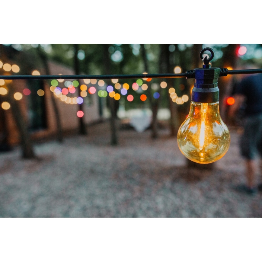 LED Outdoor Deko-Kette 10xA60 7,5m IP44 multicolor