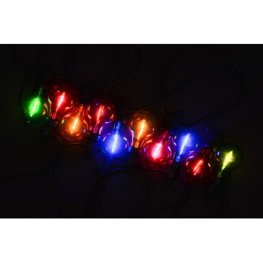 LED Outdoor Deko-Kette 10xA60 7,5m IP44 multicolor
