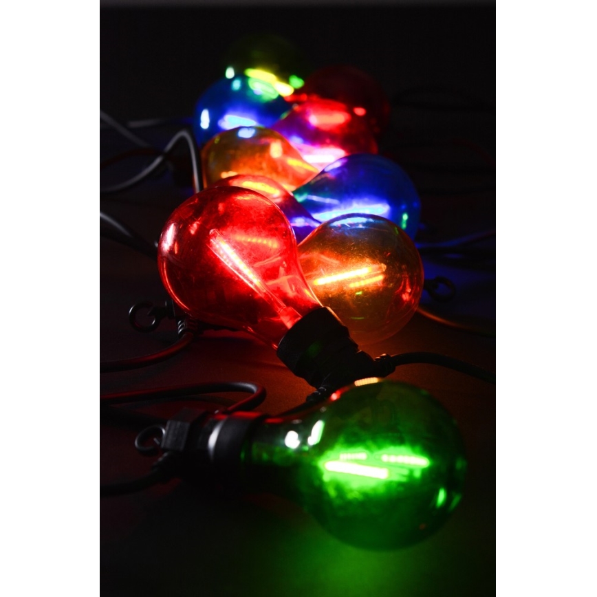 LED Outdoor Deko-Kette 10xA60 7,5m IP44 multicolor