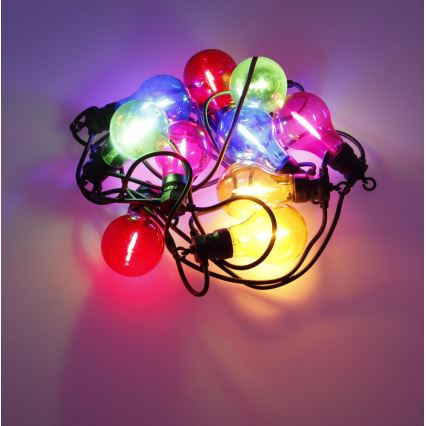 LED Outdoor Deko-Kette 10xA60 7,5m IP44 multicolor