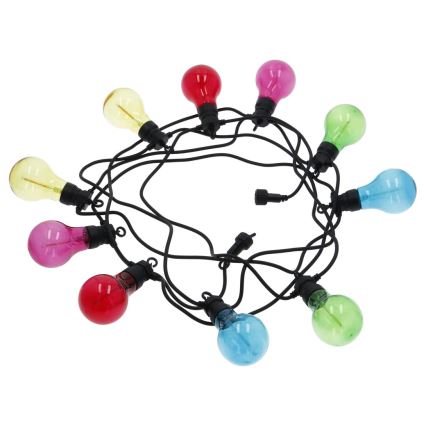 LED Outdoor Deko-Kette 10xA60 7,5m IP44 multicolor