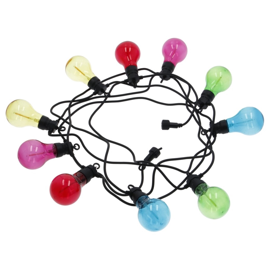 LED Outdoor Deko-Kette 10xA60 7,5m IP44 multicolor