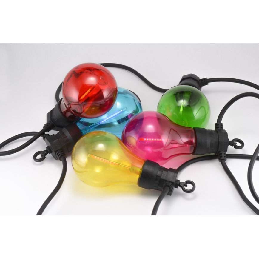 LED Outdoor Deko-Kette 10xA60 7,5m IP44 multicolor