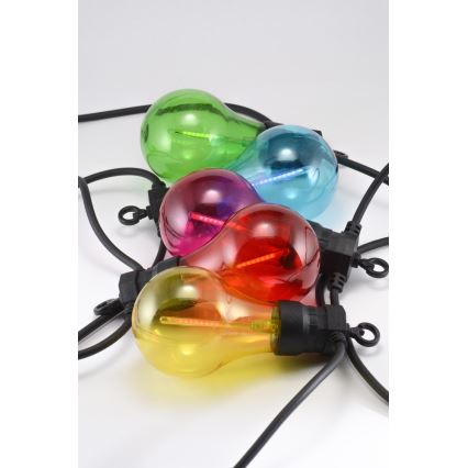 LED Outdoor Deko-Kette 10xA60 7,5m IP44 multicolor