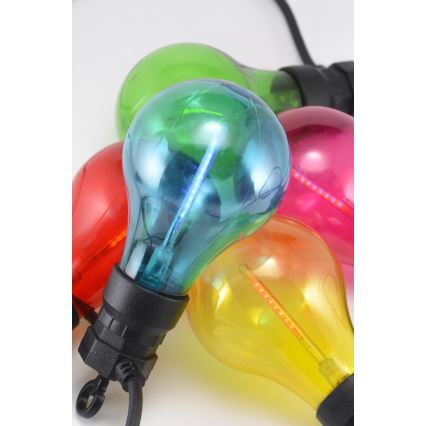 LED Outdoor Deko-Kette 10xA60 7,5m IP44 multicolor