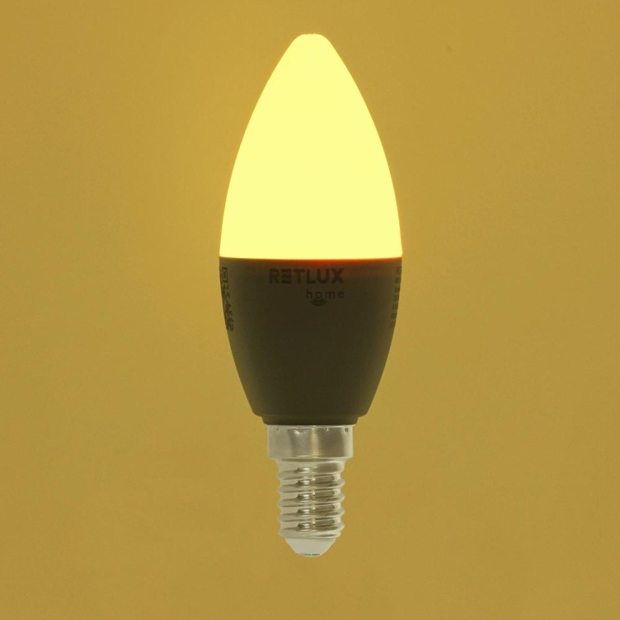 LED RGBW dimmbare Lampe C37 E14/4,5W/230V 2700-6500K Wi-Fi Tuya