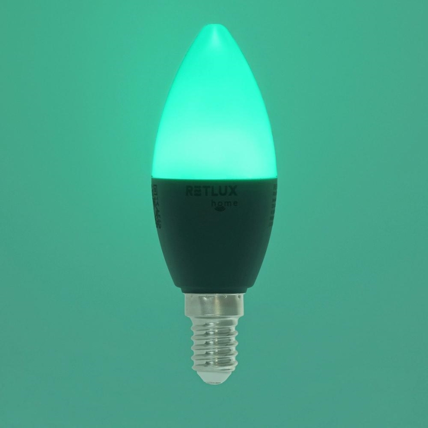 LED RGBW dimmbare Lampe C37 E14/4,5W/230V 2700-6500K Wi-Fi Tuya