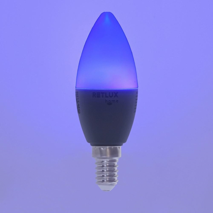 LED RGBW dimmbare Lampe C37 E14/4,5W/230V 2700-6500K Wi-Fi Tuya