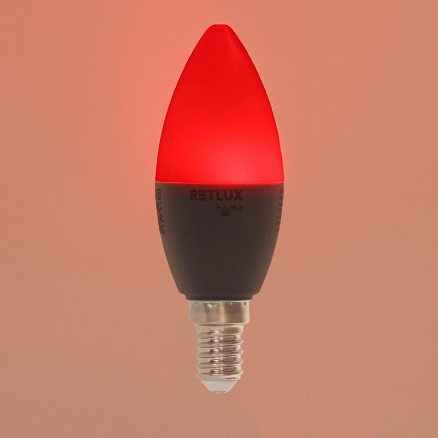 LED RGBW dimmbare Lampe C37 E14/4,5W/230V 2700-6500K Wi-Fi Tuya