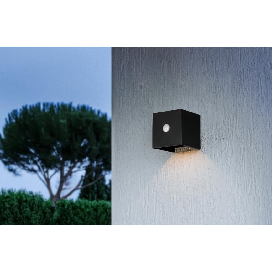 Retlux - LED-Solar-Wandleuchte mit Sensor LED/1W/3,7V 1200 mAh IP44 schwarz