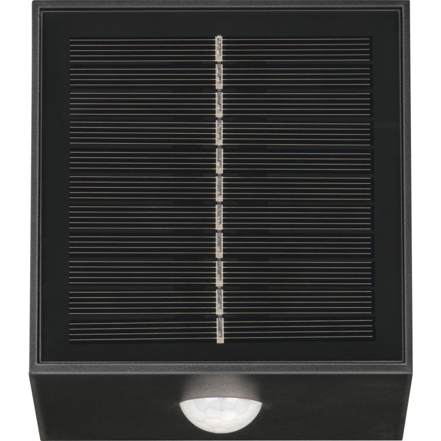 Retlux - LED-Solar-Wandleuchte mit Sensor LED/1W/3,7V 1200 mAh IP44 schwarz