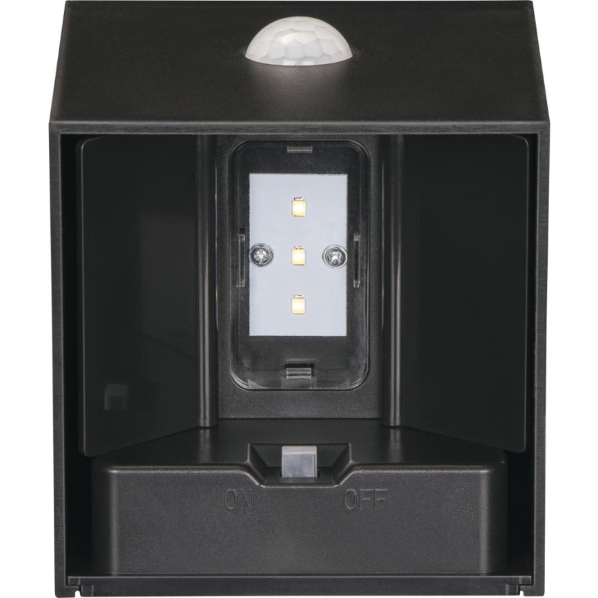 Retlux - LED-Solar-Wandleuchte mit Sensor LED/1W/3,7V 1200 mAh IP44 schwarz