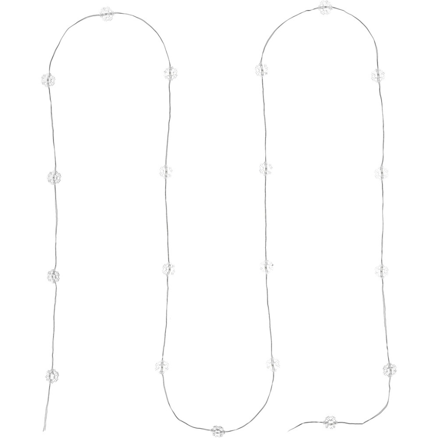 LED Weihnachtskette 20xLED/2xAA 2,3m kaltweiß