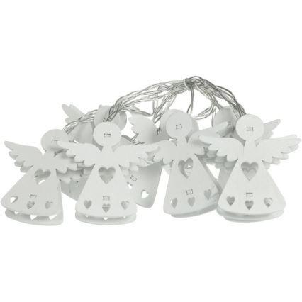LED-Weihnachtskette 10xLED/2xAA/warmweiß 2m Engel