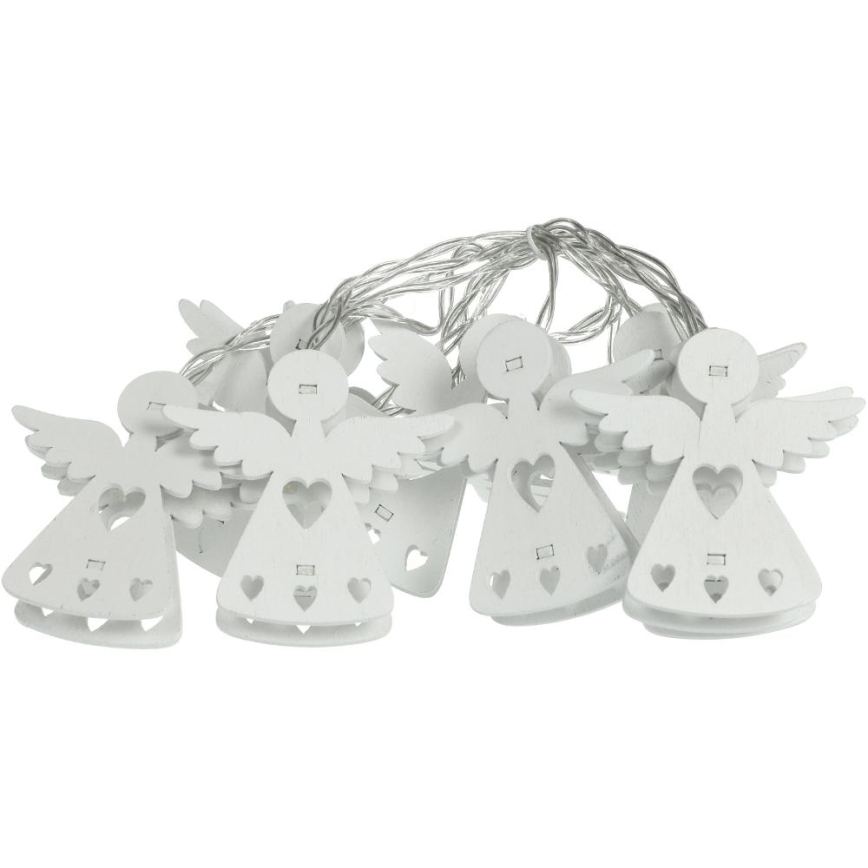 LED-Weihnachtskette 10xLED/2xAA/warmweiß 2m Engel
