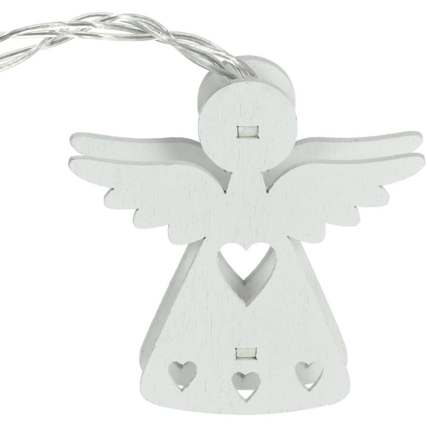 LED-Weihnachtskette 10xLED/2xAA/warmweiß 2m Engel