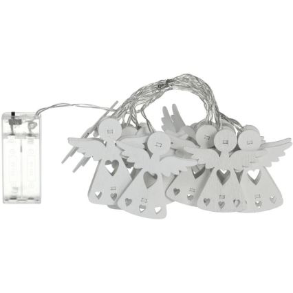 LED-Weihnachtslichterkette 10xLED/2xAA/warmweiβ 2m Engel