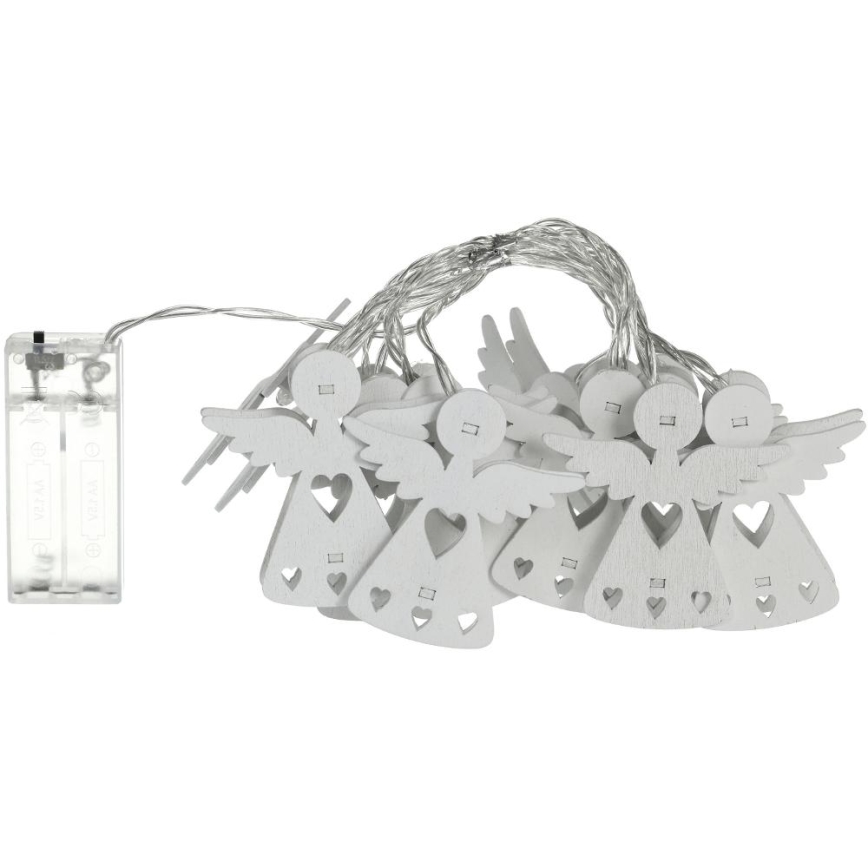 LED-Weihnachtslichterkette 10xLED/2xAA/warmweiβ 2m Engel