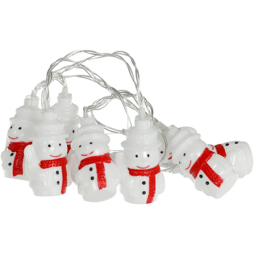LED-Weihnachtslichterkette 20xLED/3xAA/warmweiβ 3,3m Schneemann