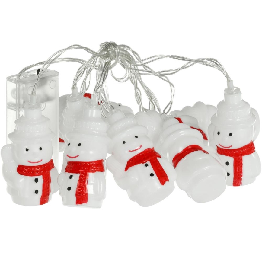 LED-Weihnachtslichterkette 20xLED/3xAA/warmweiβ 3,3m Schneemann