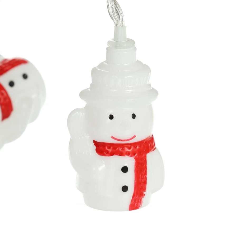 LED-Weihnachtslichterkette 20xLED/3xAA/warmweiβ 3,3m Schneemann