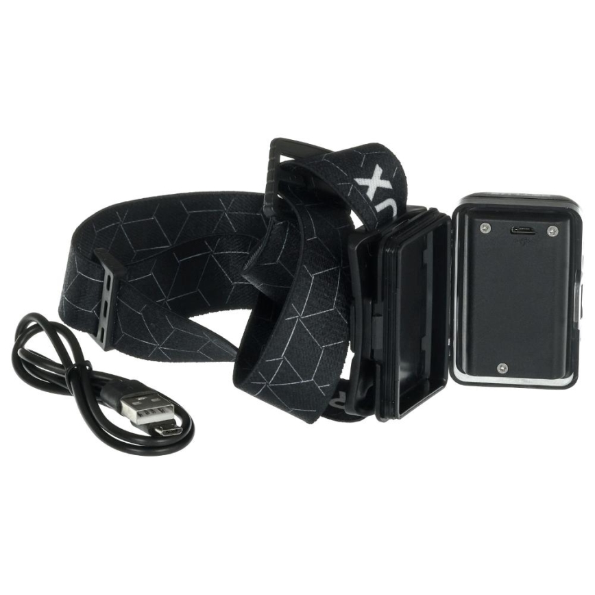 Wiederaufladbare LED-Stirnlampe LED/3W/1200 mAh IP67 schwarz