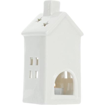 Porzellan-Kerzenhaus 20,8 cm weiß