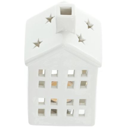 Porzellan-Kerzenhaus 20,8 cm weiß