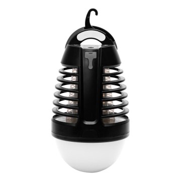 Retlux - Tragbare, wiederaufladbare LED-Lampe mit Insektenfalle LED/5W/1800 mAh IP44 schwarz