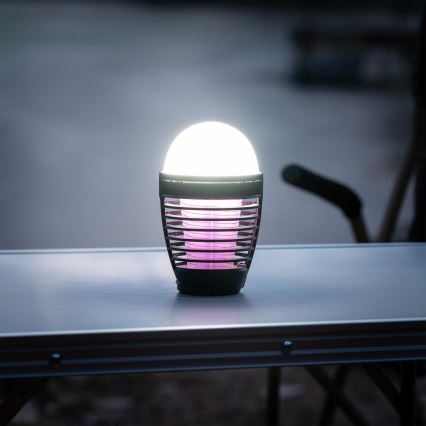 Retlux - Tragbare, wiederaufladbare LED-Lampe mit Insektenfalle LED/5W/1800 mAh IP44 schwarz