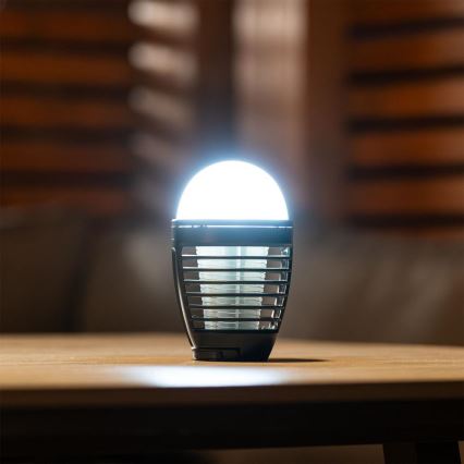 Retlux - Tragbare, wiederaufladbare LED-Lampe mit Insektenfalle LED/5W/1800 mAh IP44 schwarz
