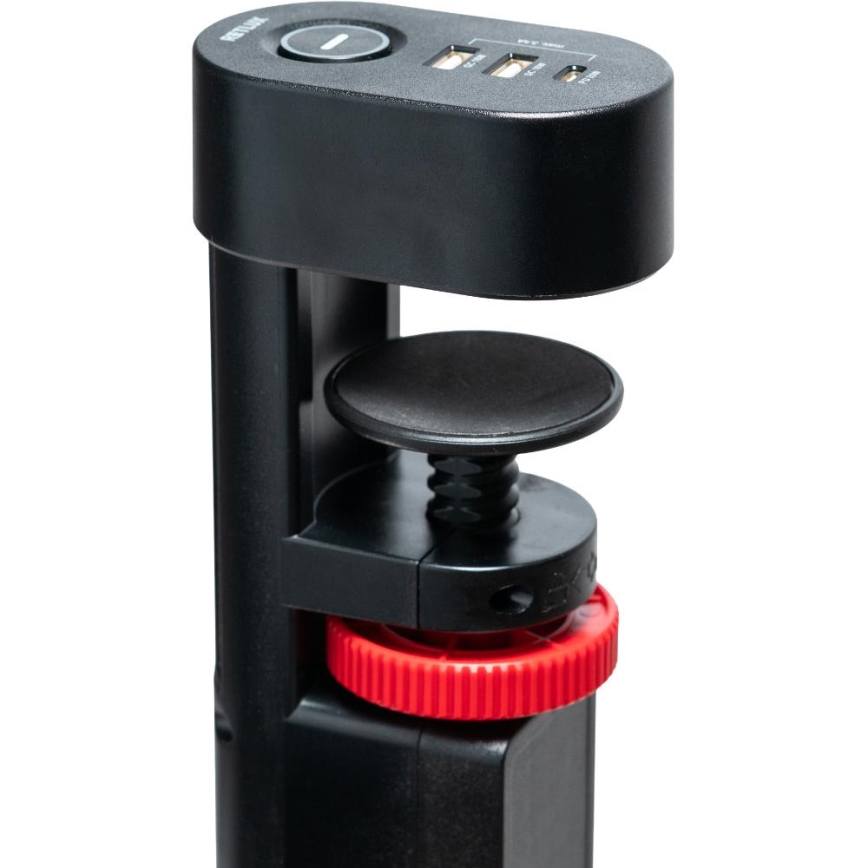 Steckdosenleiste mit Tischklemme, 3× Steckdosen (Typ E) + 2× USB-A + 1× USB-C, 1,5 m, schwarz