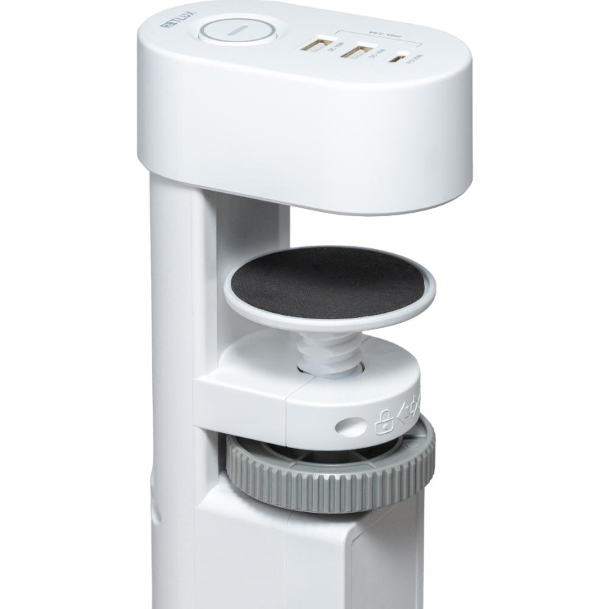 Steckdosenleiste mit Tischklemme 3x Steckdosen (Typ E) + 2x USB-A + 1x USB-C 1,5 m, weiß